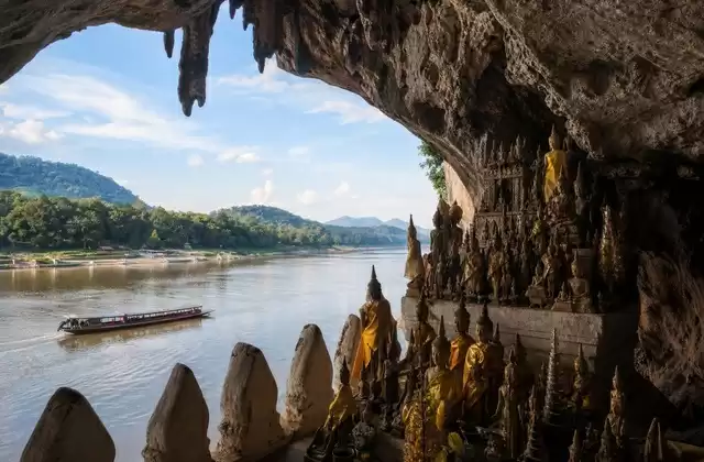 The Pak Ou Caves by boat