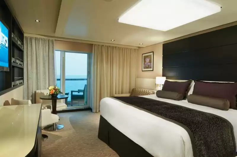 Haven Suite with master bedroom and large stern-view balcony